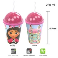 Kit 10 Copos e Canudos A Casa Mágica da Gabby - Festa Infantil Divertida - imagem 3