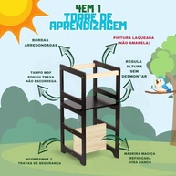 Decoratta Torre Aprendizagem Montessoriana 4x1 - Cadeirão + Mesinha Infantil em Madeira Maciça - imagem 5