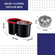 Mop Giratório com Cesto em Inox - Limpeza Eficiente e Higiênica - imagem 3