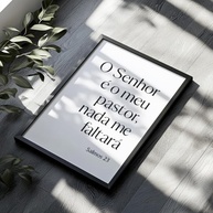 Quadro Decorativo Salmos 23 - Moldura Minimalista com Frases Bíblicas para Inspiração Cristã - imagem 5
