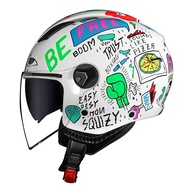 Capacete Norisk Orion Free Masculino Aberto Branco com Óculos Solar Integrado - imagem 1