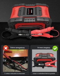 Carregador Inteligente Bivolt 12V/24V para Carro, Moto e Caminhão - 20/10A Automático - imagem 4
