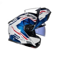 Capacete Moto Bieffe B-Dynamic Attractie Azul/Branco c/ Óculos Solar Interno e Viseira Transparente - imagem 1