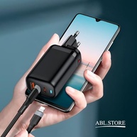 Carregador Turbo 65W 3 Saídas USB-C/USB para iPhone, iWatch, AirPods e Mais - Preto - imagem 5
