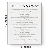 Arte de Parede Motivacional 'Do It Anyway' - Tela Inspiradora 20x25cm - imagem 4