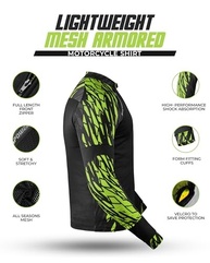 J.A.G. Camisa de malha para motociclista masculina com armadura acolchoada e certificação CE | Camisa para motociclista para todas as estações - imagem 4