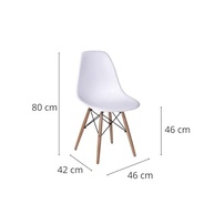 Cadeira de Jantar Eames Eiffel Branca em Polipropileno com Base em Madeira – Design Moderno e Confortável - imagem 4