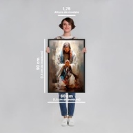Quadro Decorativo Jesus em Oração - Tela de Madeira 60x90cm com Vidro - imagem 4