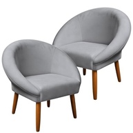 Kit 2 Poltronas Cinza com Pés Palito - Design Moderno para Salas de Espera e Recepção - imagem 2