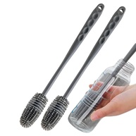 Escova de Silicone Flexível para Limpeza de Mamadeiras e Garrafas - Kit com 2 Unidades - imagem 1