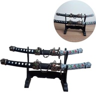 Kit 2 Espadas Katana Decorativas com Suporte - Estilo Samurai para Mesa e Escritório - imagem 4