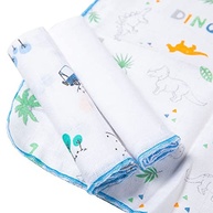 Kit 6 Paninhos de Boca Papi 30x30cm - Estampados Sortidos Azul | Maciez e Estilo para o Cuidado do Bebê - imagem 4