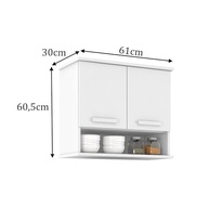 Kit de Cozinha Mavi – Balcão + Armário Aéreo Moderno Cedro/Preto - imagem 5