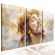 Kit 3 Quadros Decorativos com Tema Jesus e Oração - 60x40cm - Decoração Espiritual para Sala, Quarto e Escritório - imagem 1