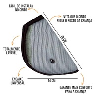 Kit Almofada e Protetor de Cinto de Segurança Universal para Carro (Cinza) - Conforto e Segurança para Todos! - imagem 3
