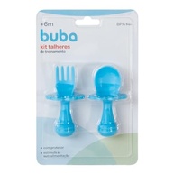 Kit Talheres de Treinamento Azul Buba - Desenvolvimento Saudável para Bebês - imagem 4