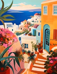 Offito Kit de Pintura por Números para Adultos - Tela à Beira-Mar com Acrílicos Premium - imagem 1