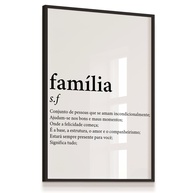 Quadro Decorativo Família Significado Frase Art Parede 33x43 Laminado Moldura Preta - Transforme seu Ambiente com Estilo - imagem 1