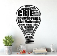Adesivo de Parede Motivacional Dentro da Lâmpada - Frases Inspiradoras para Ambientes Modernos - imagem 1