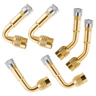 Kit 6 Extensores de Válvula de Pneu Universal 45°/90°/135° em Latão - Acesso Fácil e Seguro - imagem 1