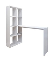 Escrivaninha com Estante Lateral Multimóveis Branco – Mesa de Estudo Moderna com 5 Prateleiras para Home Office - imagem 2
