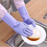 Luvas De Silicone Para Lavar Louça, Luvas De Borracha Reutilizáveis Para Lavar Louça, Luvas De Limpeza Com Esponja E Esfregões Para Tarefas Domésticas, Banheiro, Cozinha, Carro, Animais De - imagem 5