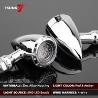 Luzes Traseiras LED Moto Bullet SMD 2 Peças: Freio, Seta e Lanterna (Cromado) - imagem 3