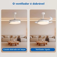 Ventilador de Teto LED com Pás Retráteis 46cm - Controle Remoto e Design Moderno - imagem 4