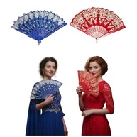 Leque Dobrável Espanhol com Renda e Estampa Floral - Branco - imagem 5
