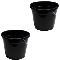 Kit 2 Baldes Plástico 8L com Alça Reforçada - Preto | Leve, Durável e Multiuso para Limpeza e Organização - imagem 1