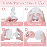 Bomba Extratora de Leite Rosa Elétrica - Mãos Livres com Tecnologia Silenciosa - imagem 5