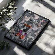 Quadro Decorativo Astronauta Leitor com Moldura - Espaço, Livros e Geeks | Decoração Nerd Moderna para Quarto e Sala - imagem 5