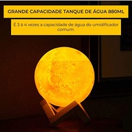 Umidificador de Ar Ultrassônico com Difusor de Aromas e Luminária LED Formato Lua 880ml - imagem 4