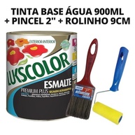 Kit Tinta Base Água Bri Branco 900ml Lukscolor + Pincel 2 Polegadas + Rolinho 9cm - imagem 3