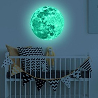 Adesivo de Parede Lua Cheia Fluorescente 12 cm - Efeito Lunar Verde para Decoração de Quarto Infantil - imagem 3