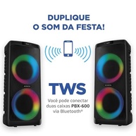 Caixa de Som Party Box Mondial 600W RMS Bivolt PBX-600-A: Sua Festa com Som Potente e Luzes Incríveis! - imagem 4