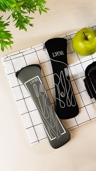LYOR - Estojo de Neoprene com 3 Talheres Positano em Aço Inox | Conjunto Portátil e Elegante - imagem 3