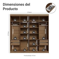 Guarda-Roupa Casal 8 Portas com Espelho Venus Madesa - Design Rustic/preto/preto - imagem 3