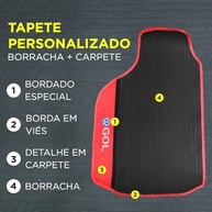 Kit Tapete Borracha Gol G5 G6 G7 G8 3 Peças + Protetor Porta Malas Impermeável Vermelho - imagem 4