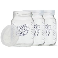 Pote de Vidro para Leite Materno Super Mamãe 200ml - 3 Unidades | Seguro, Higiênico e Ideal para Armazenamento - imagem 3