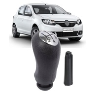 Manopla Câmbio Sandero Logan Duster Fluence Megane Cromada - Toque de Luxo e Conforto - imagem 1