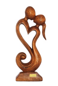 Estátua de Madeira Abstrata 30,5cm - Escultura Feita à Mão para Decoração Moderna - imagem 1