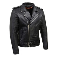 Milwaukee Leather SH1011 Jaqueta masculina clássica para motociclista Brando feita de couro bovino com cadarço lateral - imagem 2