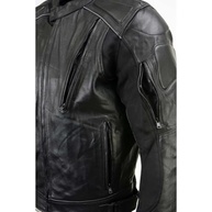 Milwaukee Leather Jaqueta masculina de couro preto premium LKM17007 com armadura CE - pequena - imagem 3