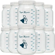 Kit com 20 Potes de Vidro para Leite Materno 200ml com Graduação - Seguro, Higiênico e Livre de BPA - imagem 4