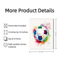 Cartazes de Futebol para Quarto de Meninos - Arte Esportiva Moderna em Estilo Graffiti, Conjunto de 4 (20x25cm) - imagem 4