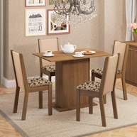 Conjunto Sala de Jantar Madesa Talita - Mesa 4 Cadeiras em Madeira com Estilo Rustic - imagem 1
