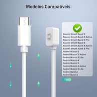 Cabo Carregador Magnético HAOZHI USB-C para Xiaomi Mi Band 10/9/8, Smart Band 9/8 Pro, Redmi Watch 5/4/3 Active e Redmi Band 2 - imagem 3