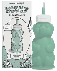 Legendairy Milk Copo de Canudo de Silicone Honey Bear para Bebês (Verde) - 227g | Lavável na Máquina e Seguro para Crianças - imagem 1