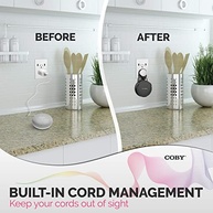 Suporte de Tomada Coby para Google Home Mini: Organização e Segurança | Preto - imagem 4